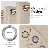 Noor Semi-Blackout Chenille Washable Grommet Curtains, Set of 2 Panels