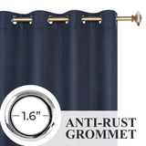 Nyan 100% Blackout Machine Washable Grommet Curtains, Set of 2 Panels
