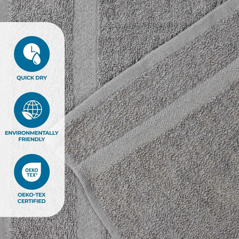 6 Piece Cotton Eco-Friendly Soft Absorbent Towel Set