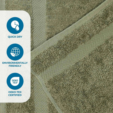 Cotton Highly Absorbent Eco-Friendly Quick Dry Bath Towel Set of 4