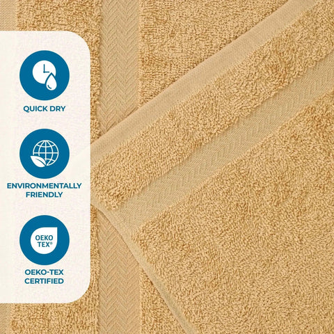 6 Piece Cotton Eco-Friendly Soft Absorbent Towel Set
