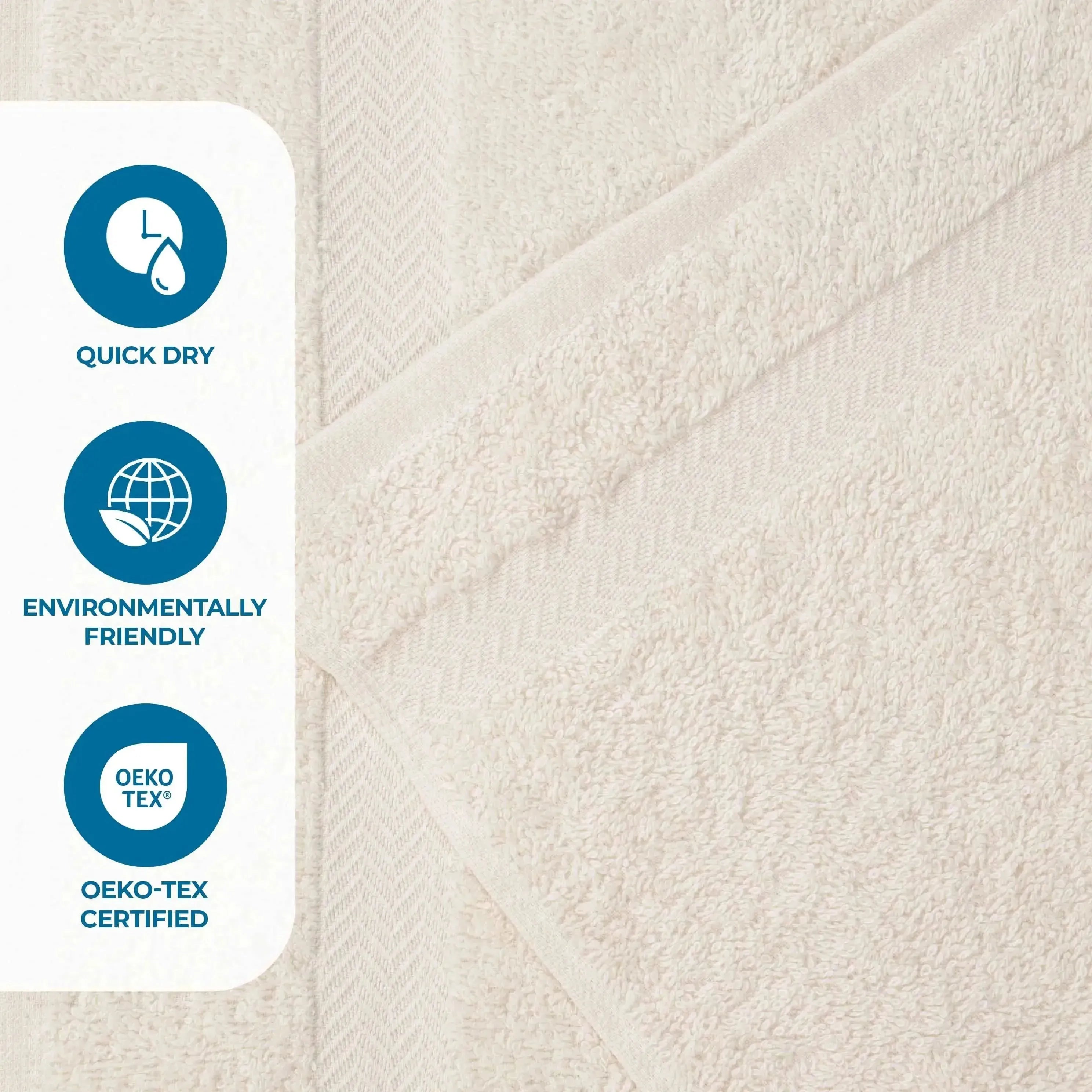Cotton Highly Absorbent Eco-Friendly Quick Dry Bath Towel Set of 4