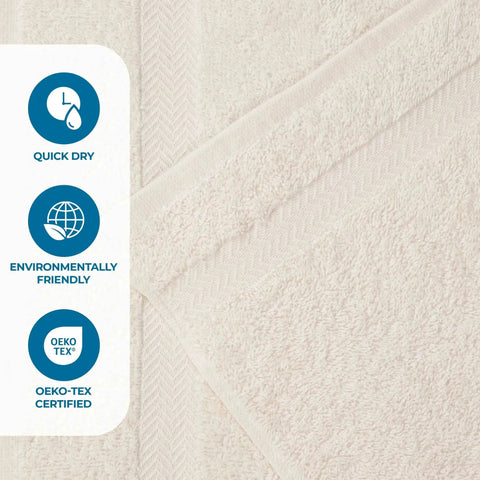6 Piece Cotton Eco-Friendly Soft Absorbent Towel Set