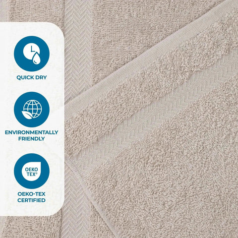 Cotton Highly Absorbent Eco-Friendly Quick Dry Bath Towel Set of 4