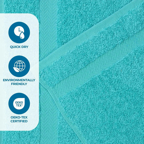 6 Piece Cotton Eco-Friendly Soft Absorbent Towel Set
