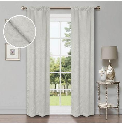 Blackout Window Curtains Waverly Geometric Room Darkening Washable Set of 2