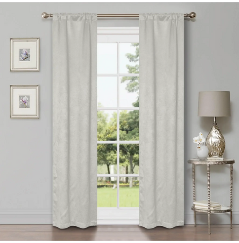 Blackout Window Curtains Waverly Geometric Room Darkening Washable Set of 2