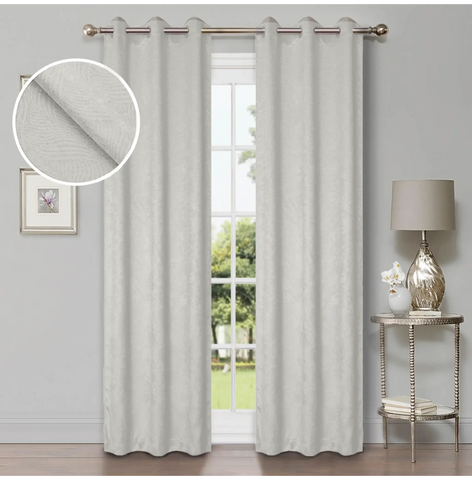 Blackout Window Curtains Waverly Geometric Room Darkening Washable Set of 2
