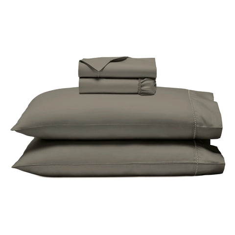 600 Thread Count Cotton Blend Bed Sheet Set - Imperia Embroidered Hem