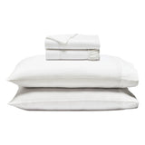 600 Thread Count Cotton Blend Bed Sheet Set - Imperia Embroidered Hem