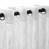 Imperial Trellis Embroidered Sheer Grommet Curtain Panel Set