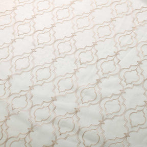 Imperial Trellis Embroidered Sheer Grommet Curtain Panel Set