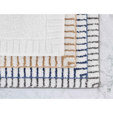 Inaya Modern Striped Tufted Shag Machine Washable Bath Rugs, Set of 2