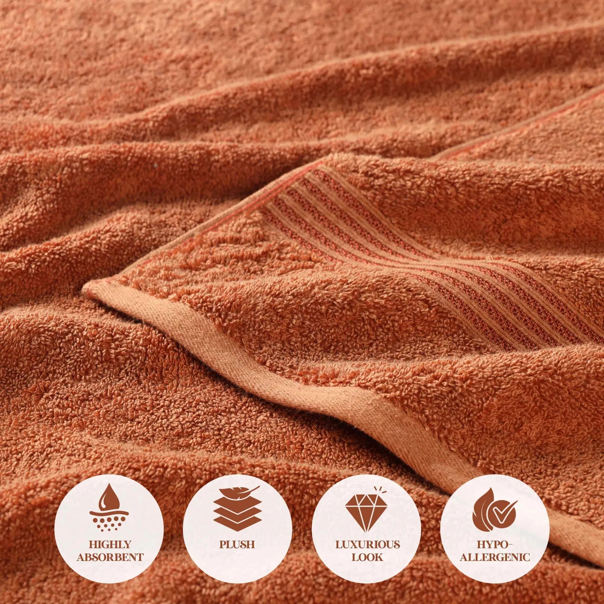 Heritage Egyptian Cotton Plush 3 Piece Absorbent Luxury Towel Set