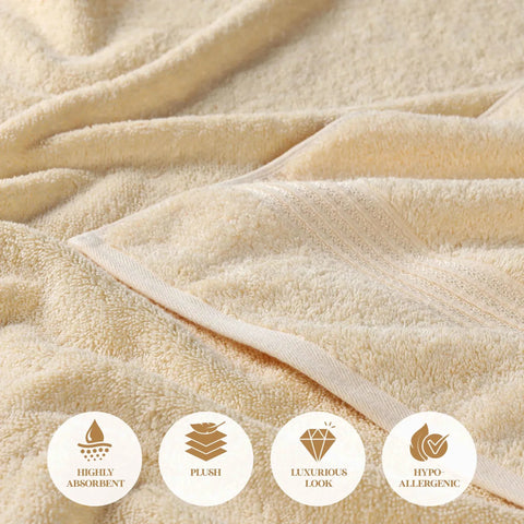 Egyptian Cotton Plush Bath Towel Set 3 Piece Heritage Collection