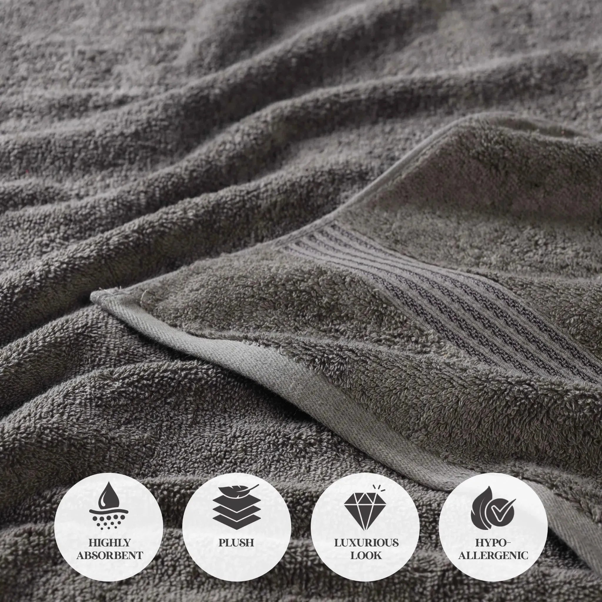 Heritage Egyptian Cotton Plush 3 Piece Absorbent Luxury Towel Set