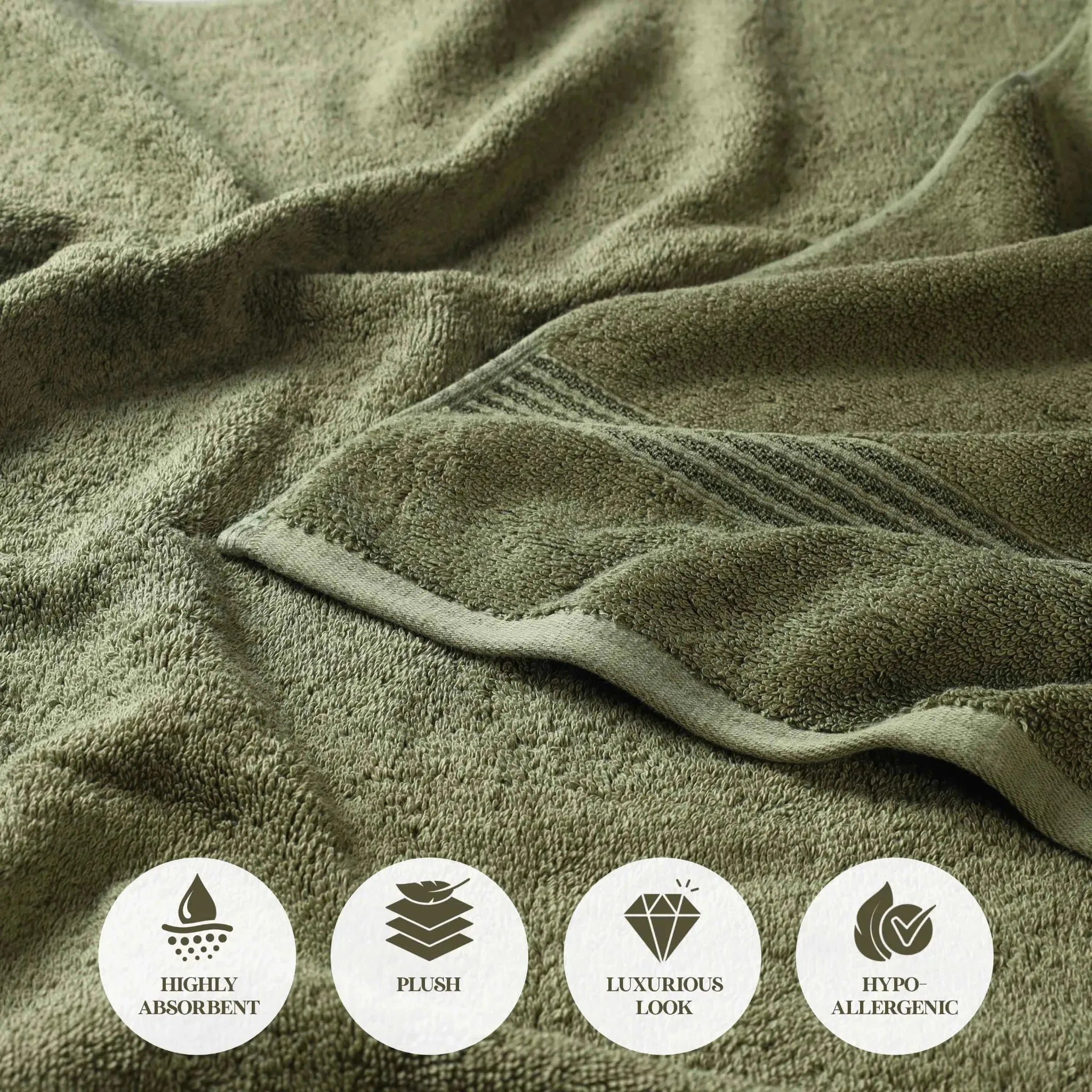 Heritage Egyptian Cotton Plush 3 Piece Absorbent Luxury Towel Set