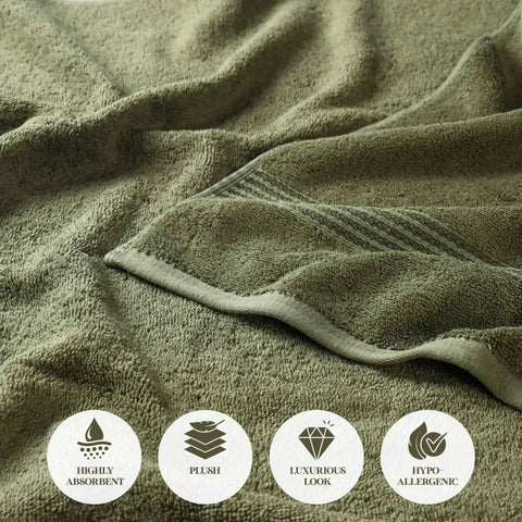 Egyptian Cotton Plush Bath Towel Set 3 Piece Heritage Collection