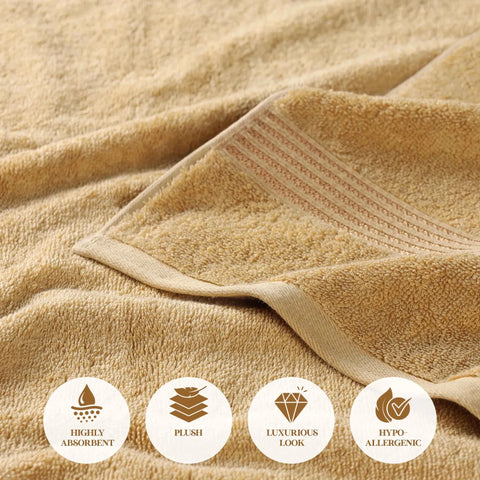 Egyptian Cotton Plush Bath Towel Set 3 Piece Heritage Collection