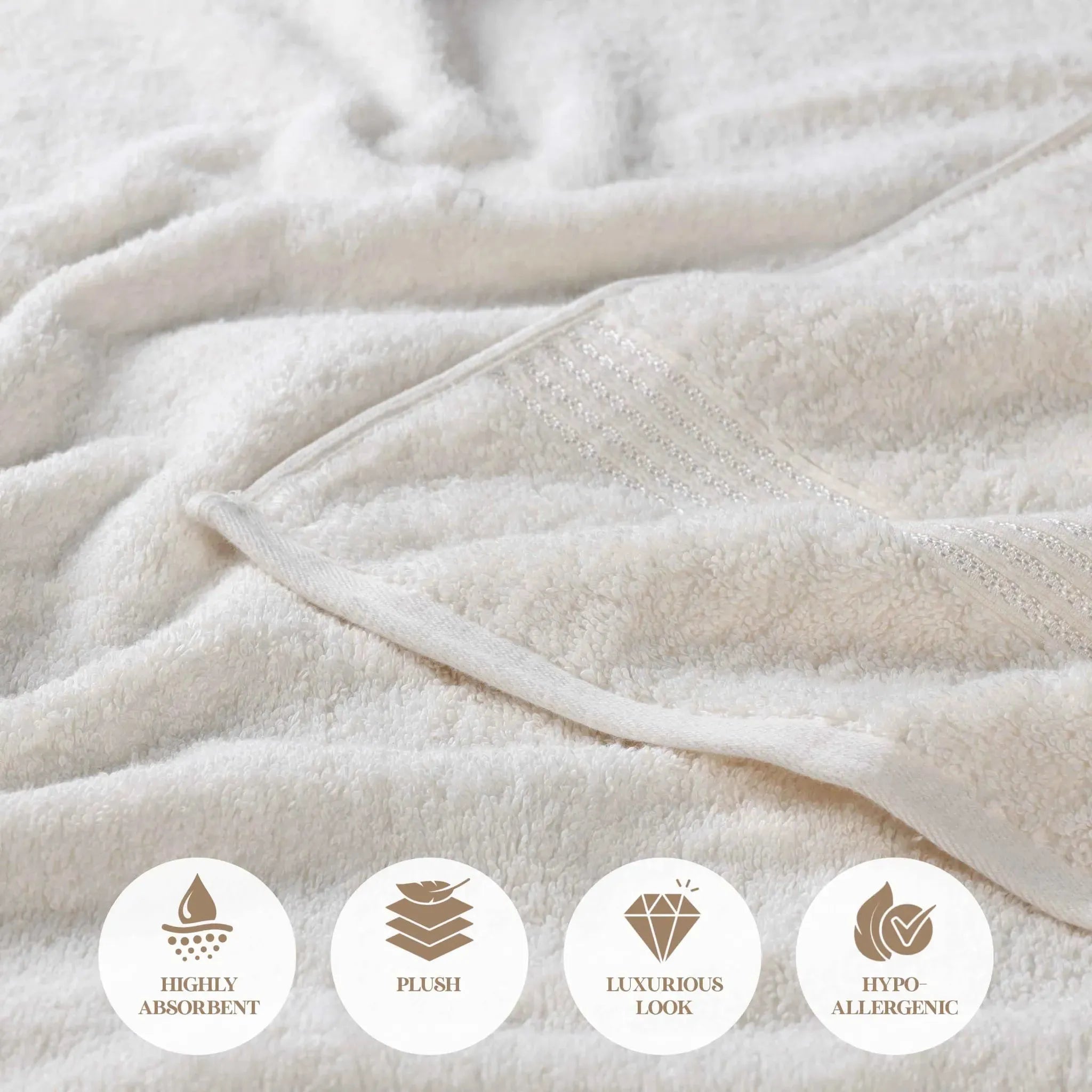 Heritage Egyptian Cotton Plush 3 Piece Absorbent Luxury Towel Set