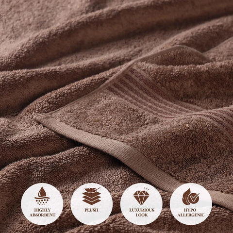 Egyptian Cotton Plush Bath Towel Set 3 Piece Heritage Collection