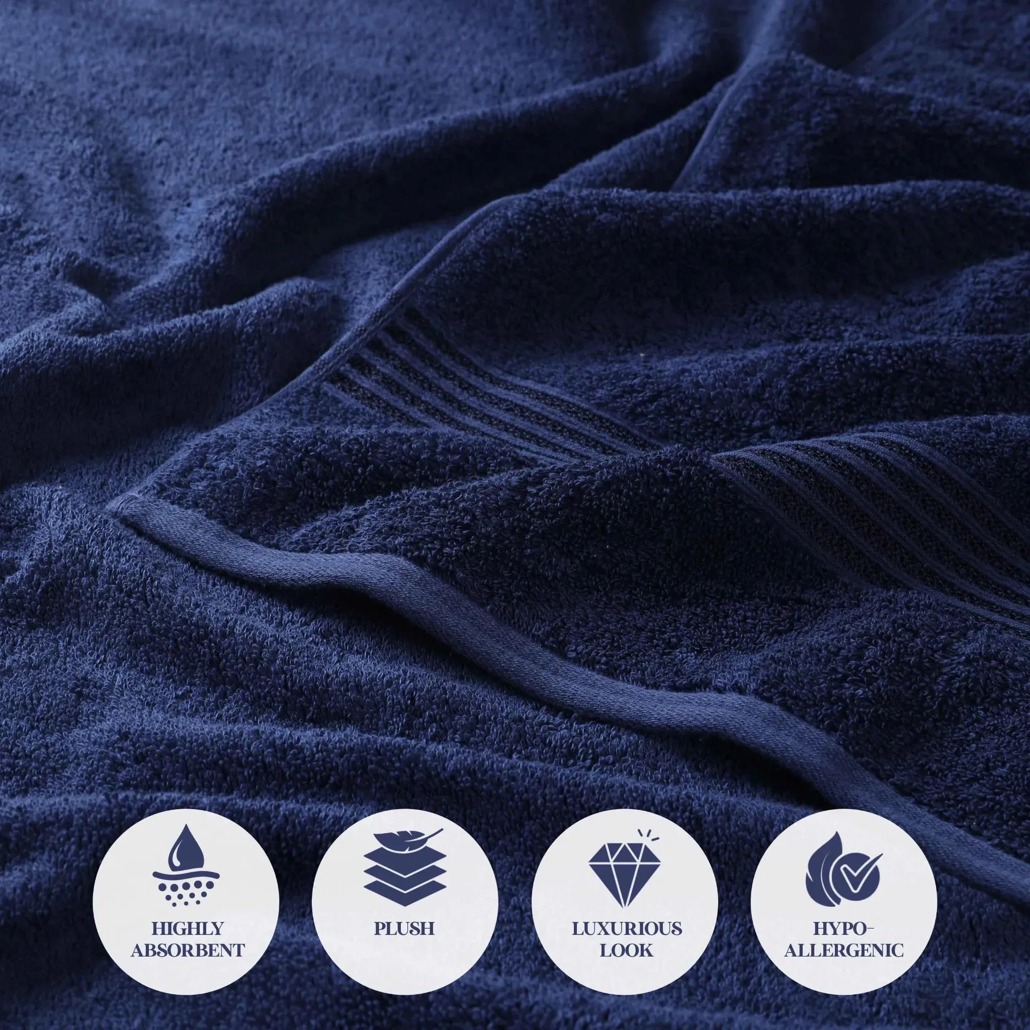 Heritage Egyptian Cotton Plush 3 Piece Absorbent Luxury Towel Set