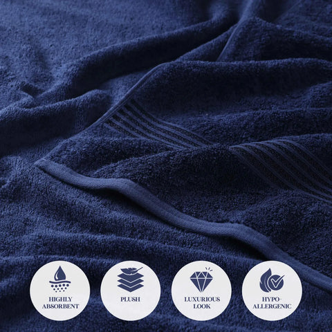Egyptian Cotton Plush Bath Towel Set 3 Piece Heritage Collection