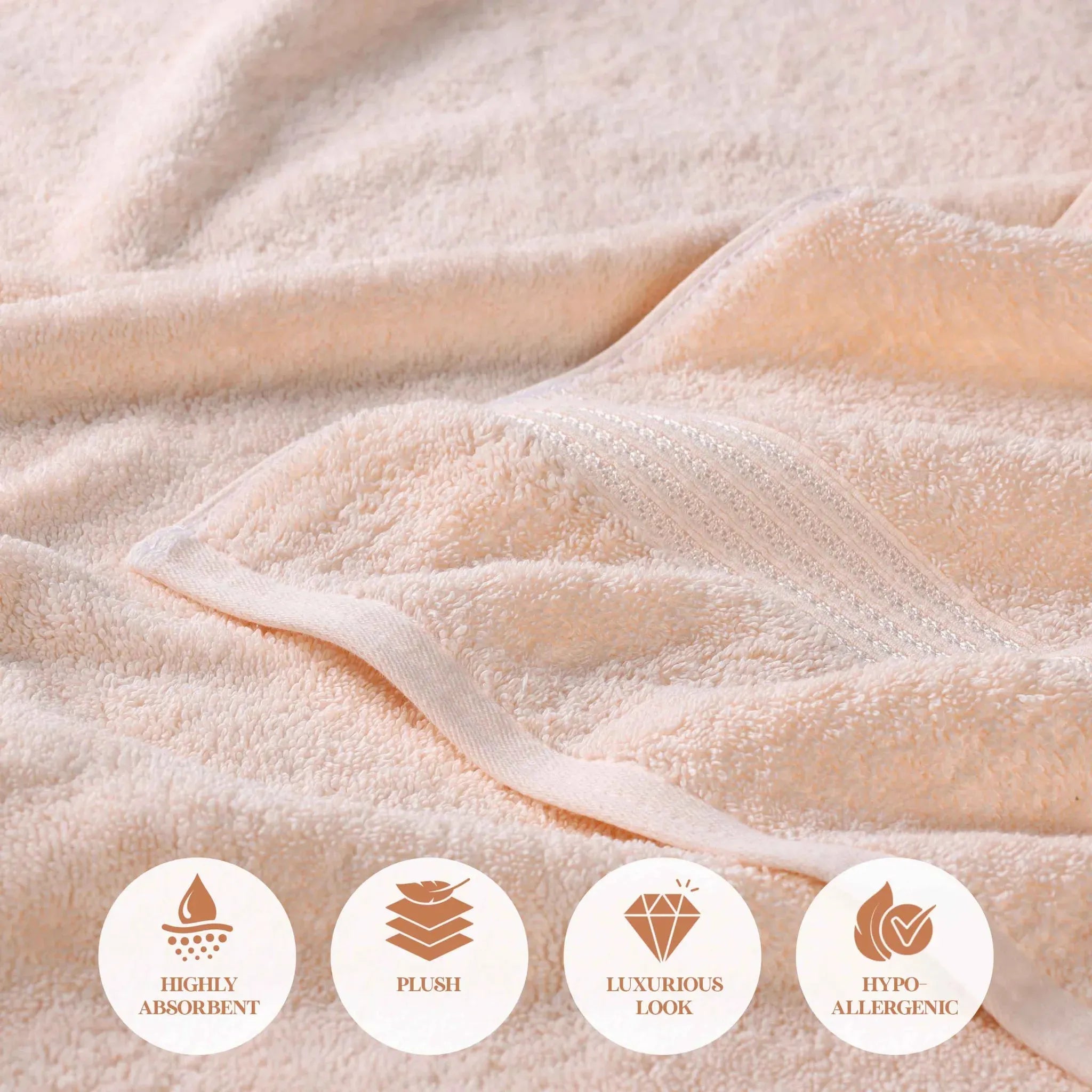 Heritage Egyptian Cotton Plush 3 Piece Absorbent Luxury Towel Set