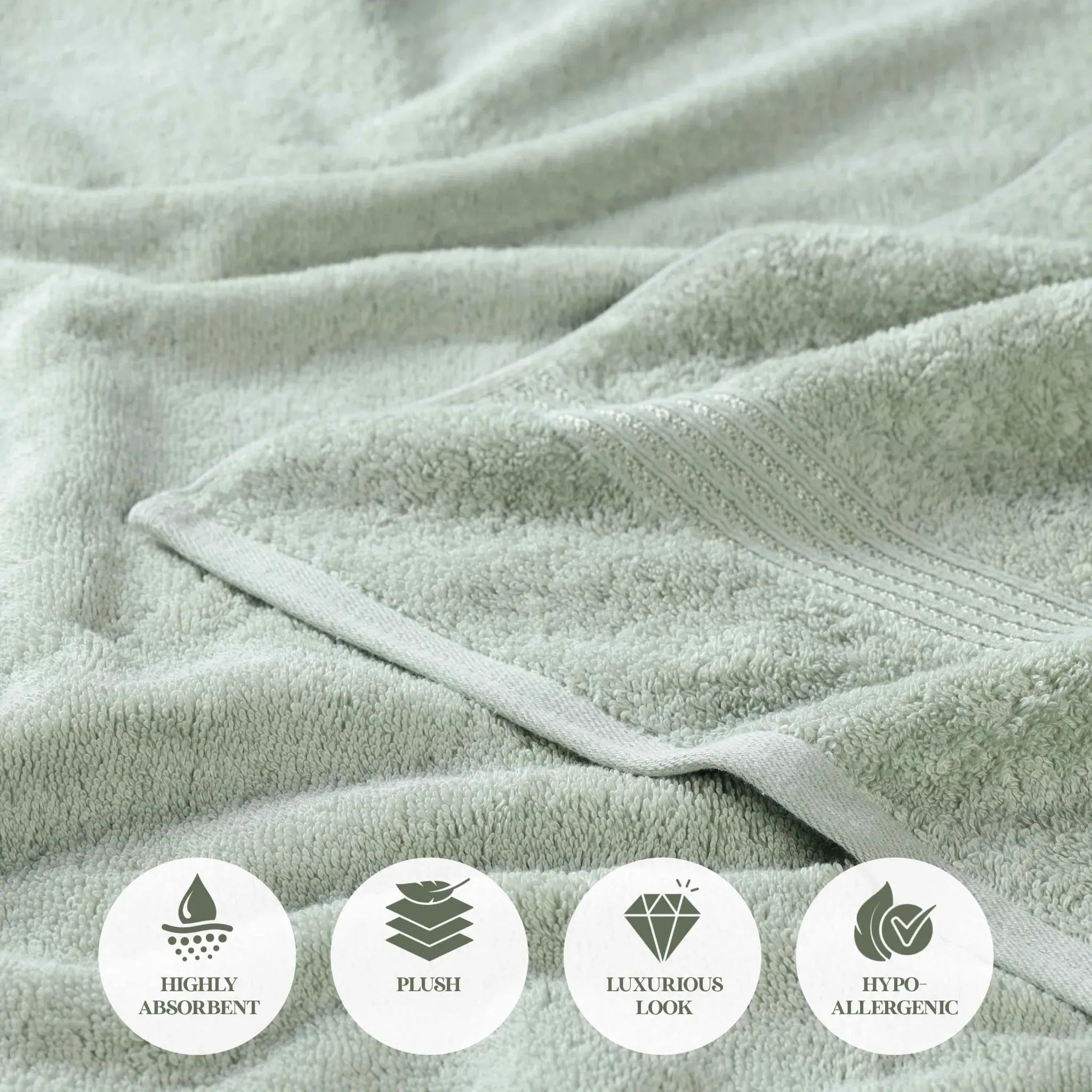 Heritage Egyptian Cotton Plush 3 Piece Absorbent Luxury Towel Set