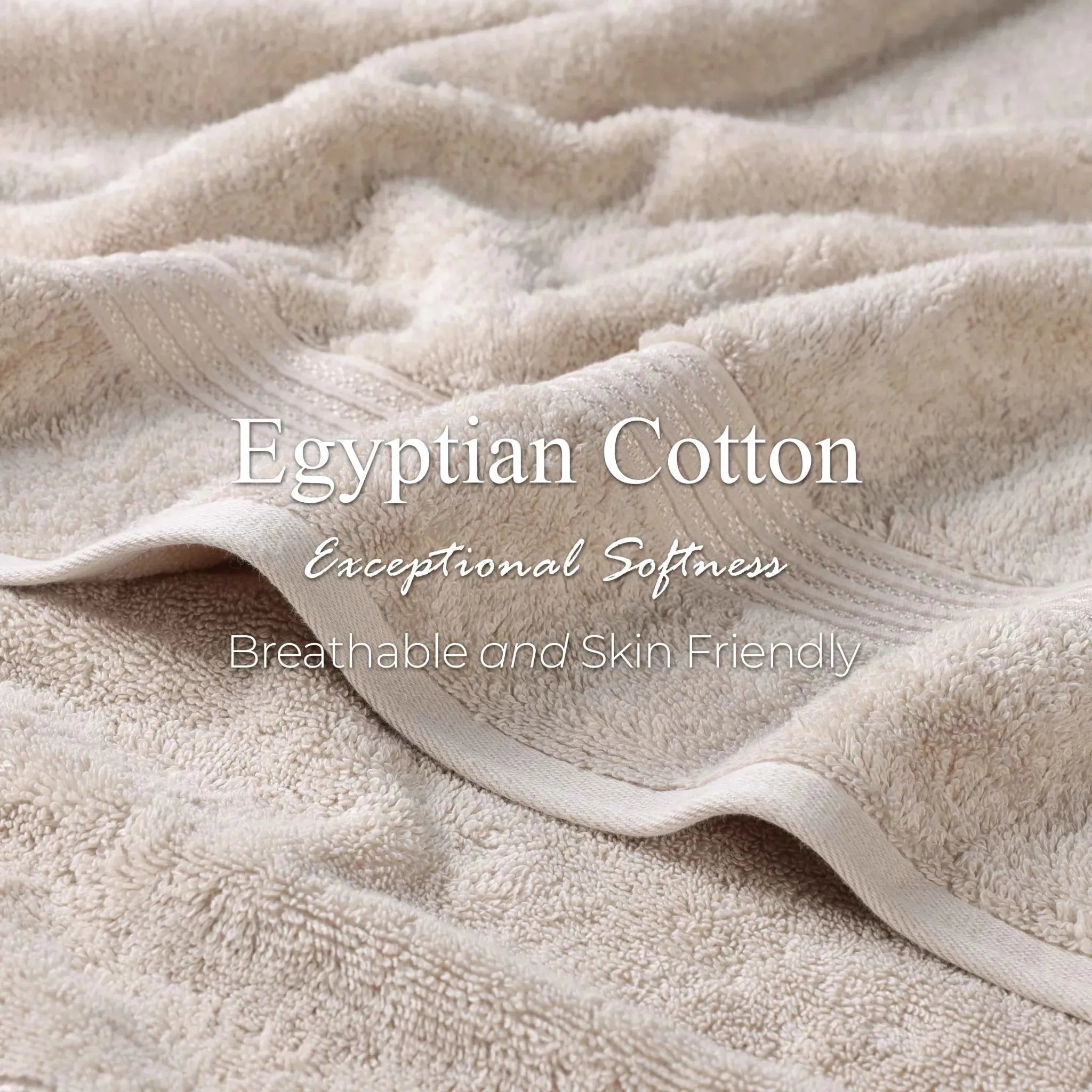Heritage Egyptian Cotton Plush 3 Piece Absorbent Luxury Towel Set