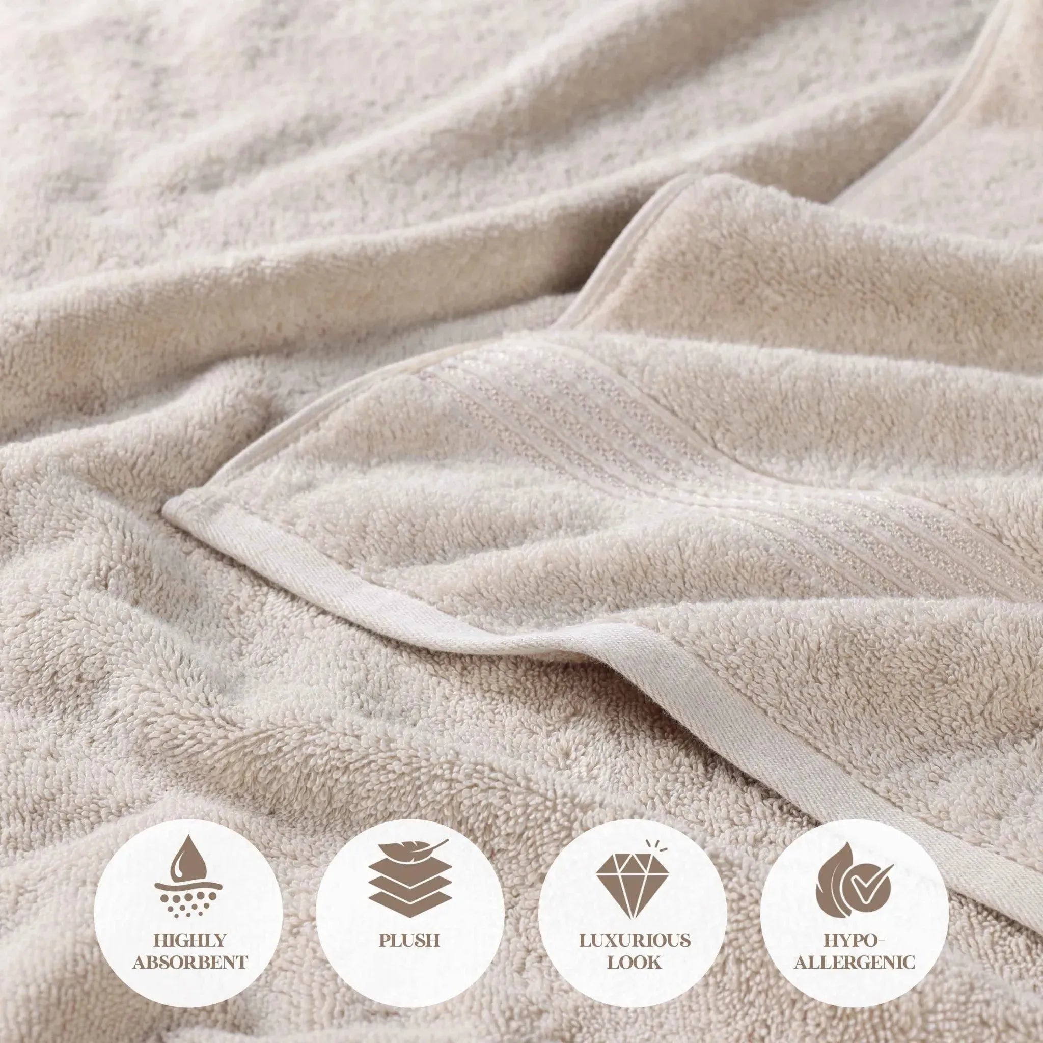 Heritage Egyptian Cotton Plush 3 Piece Absorbent Luxury Towel Set
