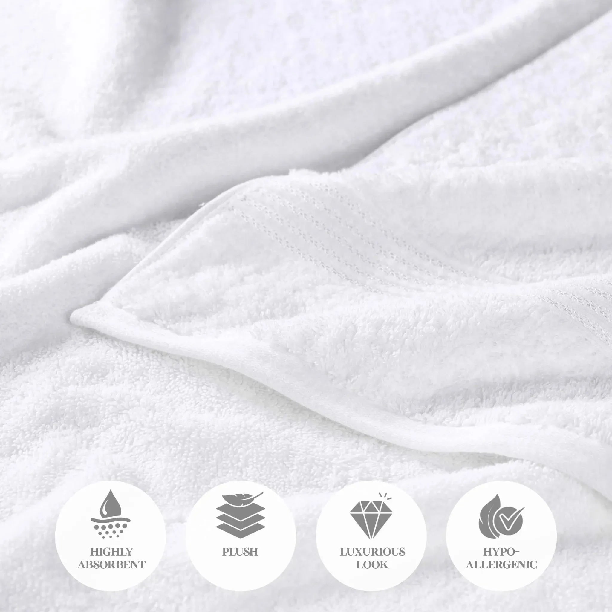 Heritage Egyptian Cotton Plush Thick Absorbent Bath Towel Set of 2