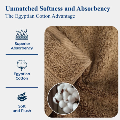 Egyptian Cotton Hand Towels 4-Piece Plush Set by Madison