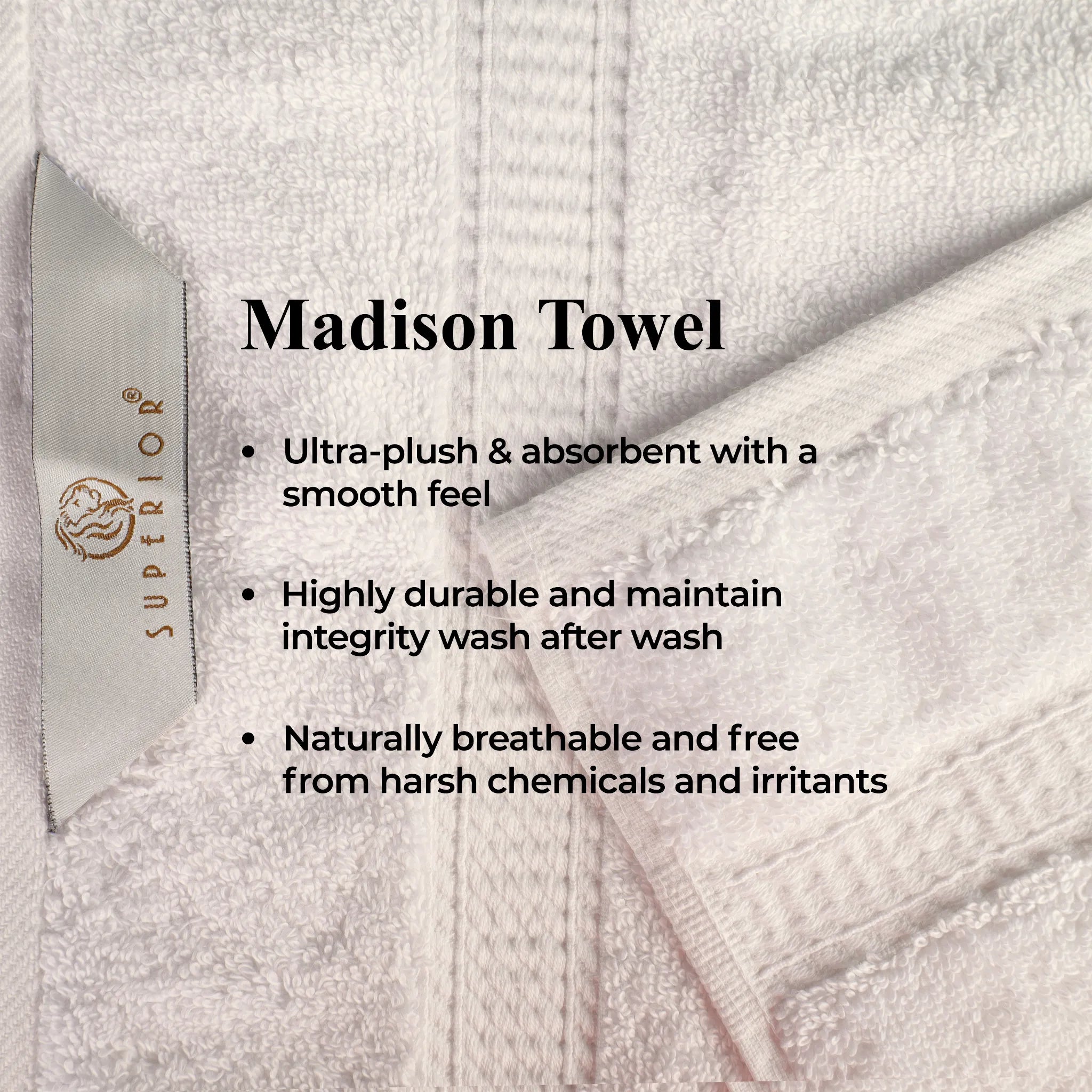 Superior Madison Egyptian Cotton Plush Face Towel Washcloth Set of 6