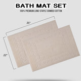 Egyptian Cotton Greek Key Infinity Border Bath Mat Set of 2