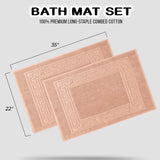Egyptian Cotton Greek Key Infinity Border Bath Mat Set of 2