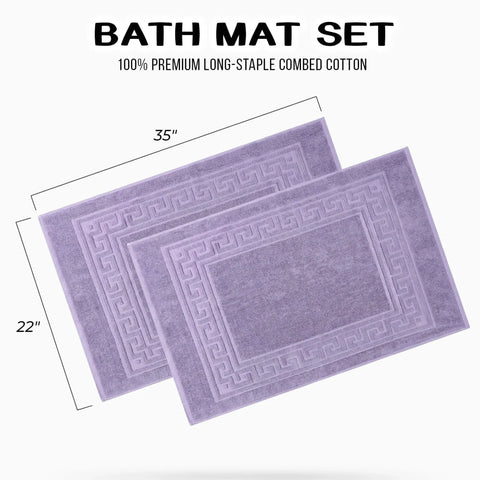 Egyptian Cotton Bath Mat Set of 2 Greek Key Infinity Border