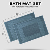 Egyptian Cotton Greek Key Infinity Border Bath Mat Set of 2