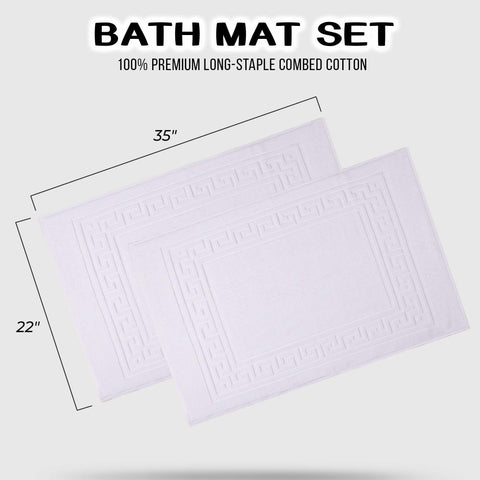 Egyptian Cotton Bath Mat Set of 2 Greek Key Infinity Border