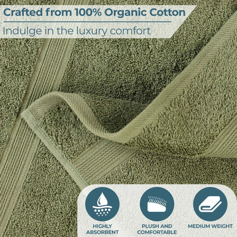 Oregon Organic Cotton Medium Weight Solid 12-Piece Towel Set