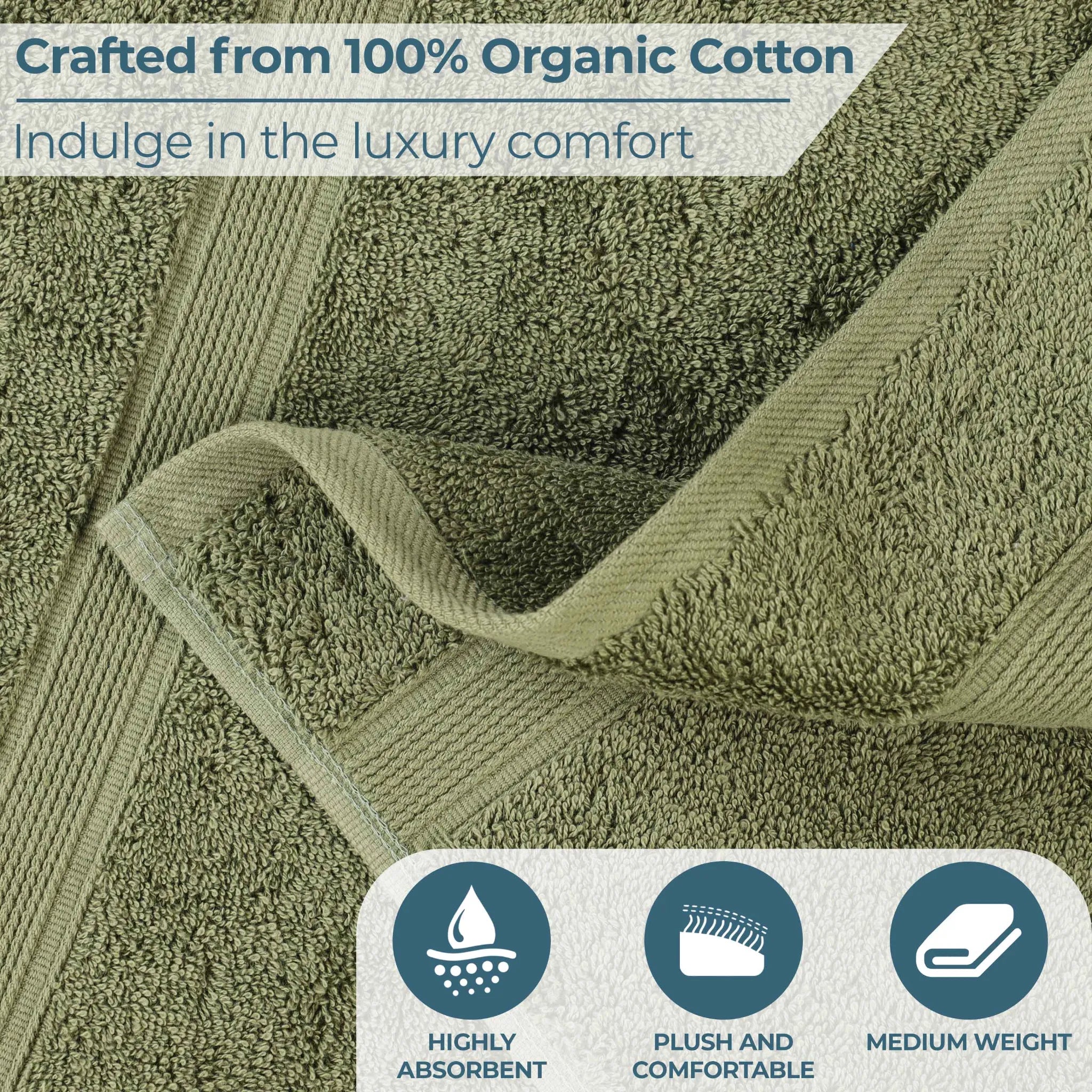 Oregon Organic Cotton Medium Weight Solid Bath Sheet, Set of 2