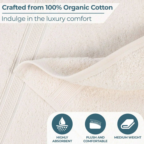 Oregon Organic Cotton Medium Weight Solid Bath Towel, Set of 3