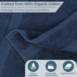 Oregon Organic Cotton Medium Weight Solid Hand Towel, Set of 6