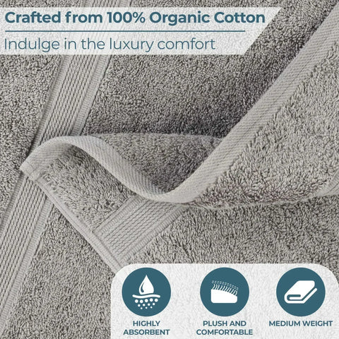 Oregon Organic Cotton Medium Weight Solid Bath Towel, Set of 3