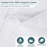 Oregon Organic Cotton Medium Weight Solid Hand Towel, Set of 6