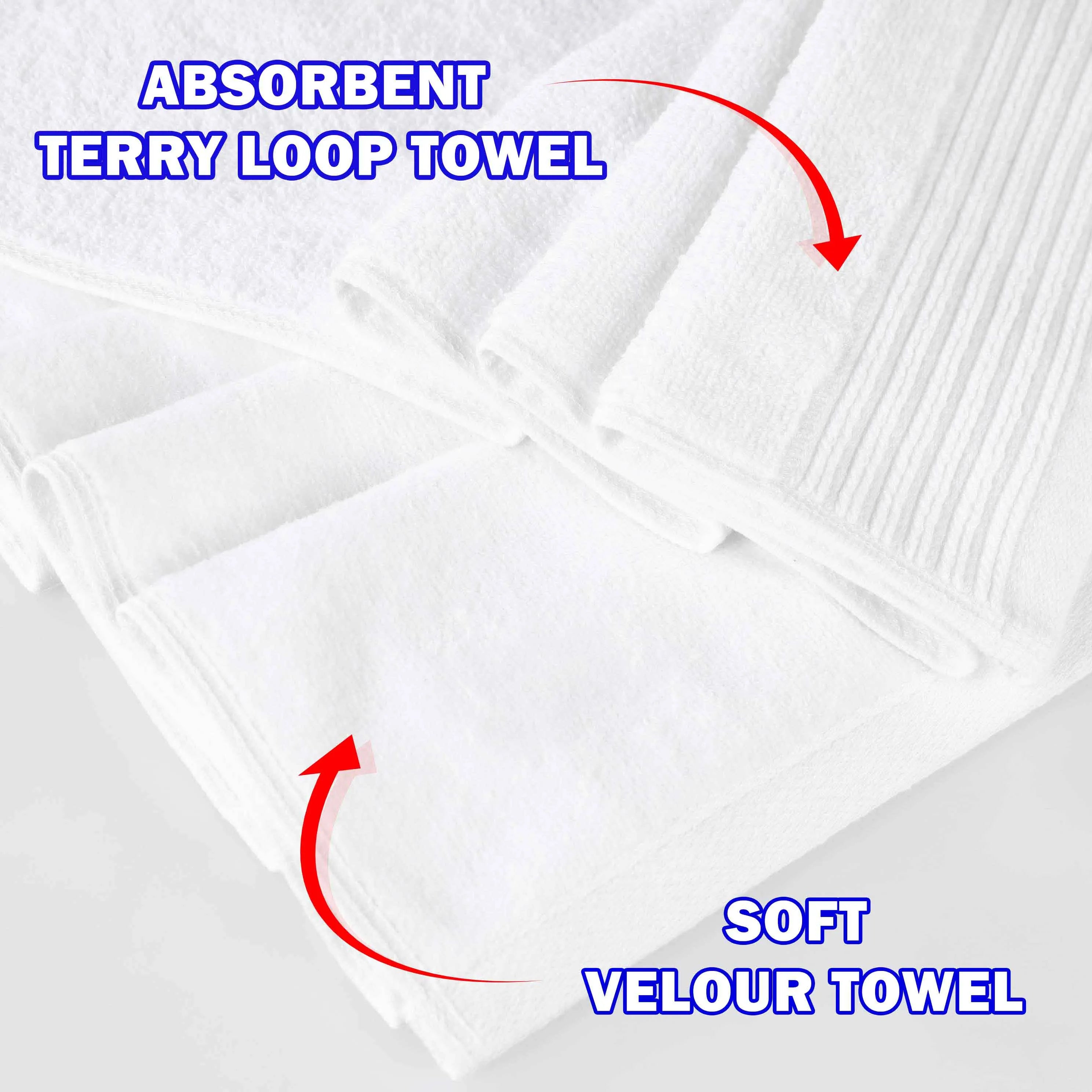 Cotton Marble and Solid Quick Dry 6 Piece Assorted Bathroom Towel Set