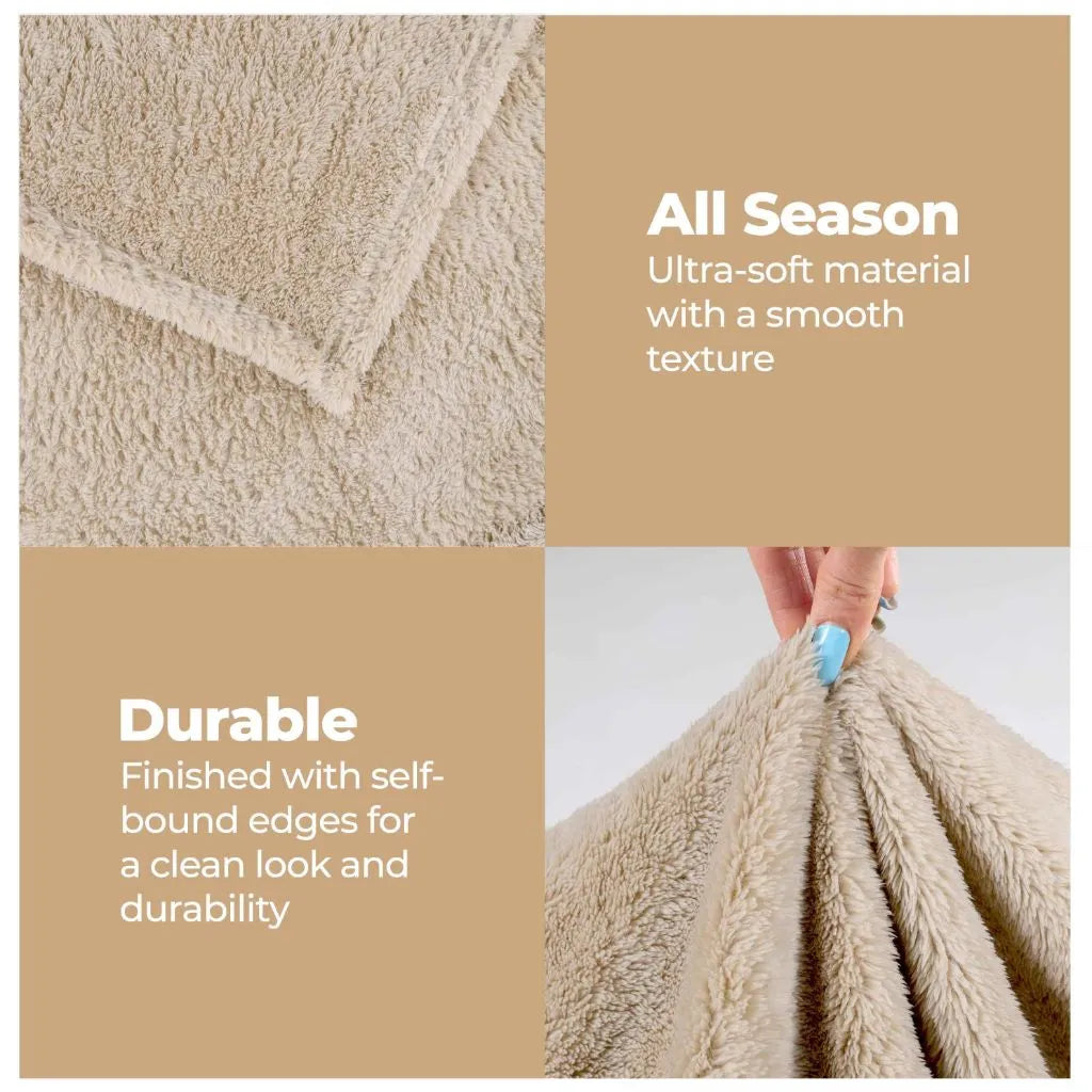 Fleece Plush Medium Weight Fluffy Soft Solid Decorative Blanket