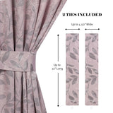 Leaves Room Darkening Washable Blackout Curtain Panels, Set of 2