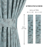 Leaves Room Darkening Washable Blackout Curtain Panels, Set of 2