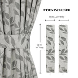 Leaves Room Darkening Washable Blackout Curtain Panels, Set of 2